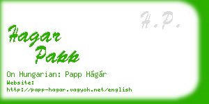 hagar papp business card